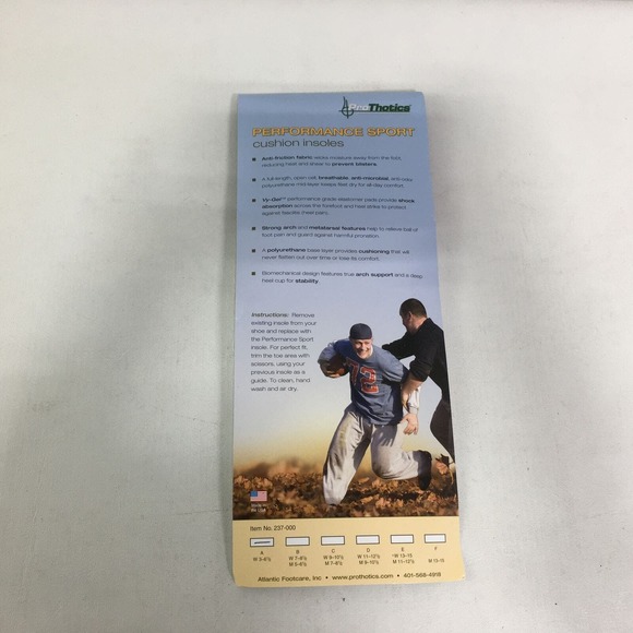 ProThotics Performance Sport Insoles, Women's Size A: 3-6.5 - Picture 2 of 6